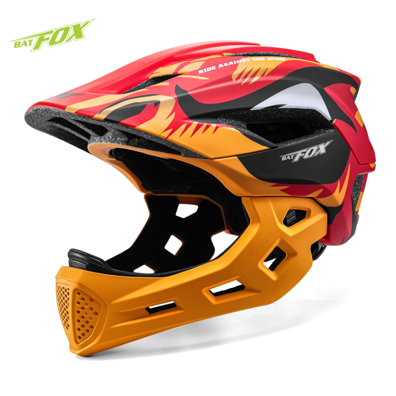 Mountain Biking Full Face Helmet - BATFOX Integraalfietshelm voor kinderen Afneembare fietshelm
