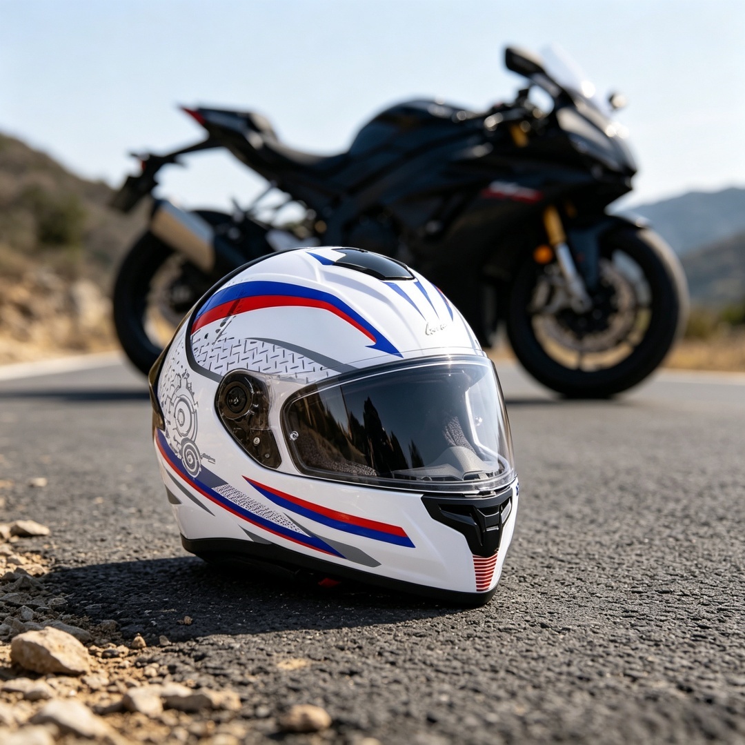 Mountain Biking Full Face Helmet - Unisex motorhelm met volledig gezichtmasker, DOT-gecertificeerd