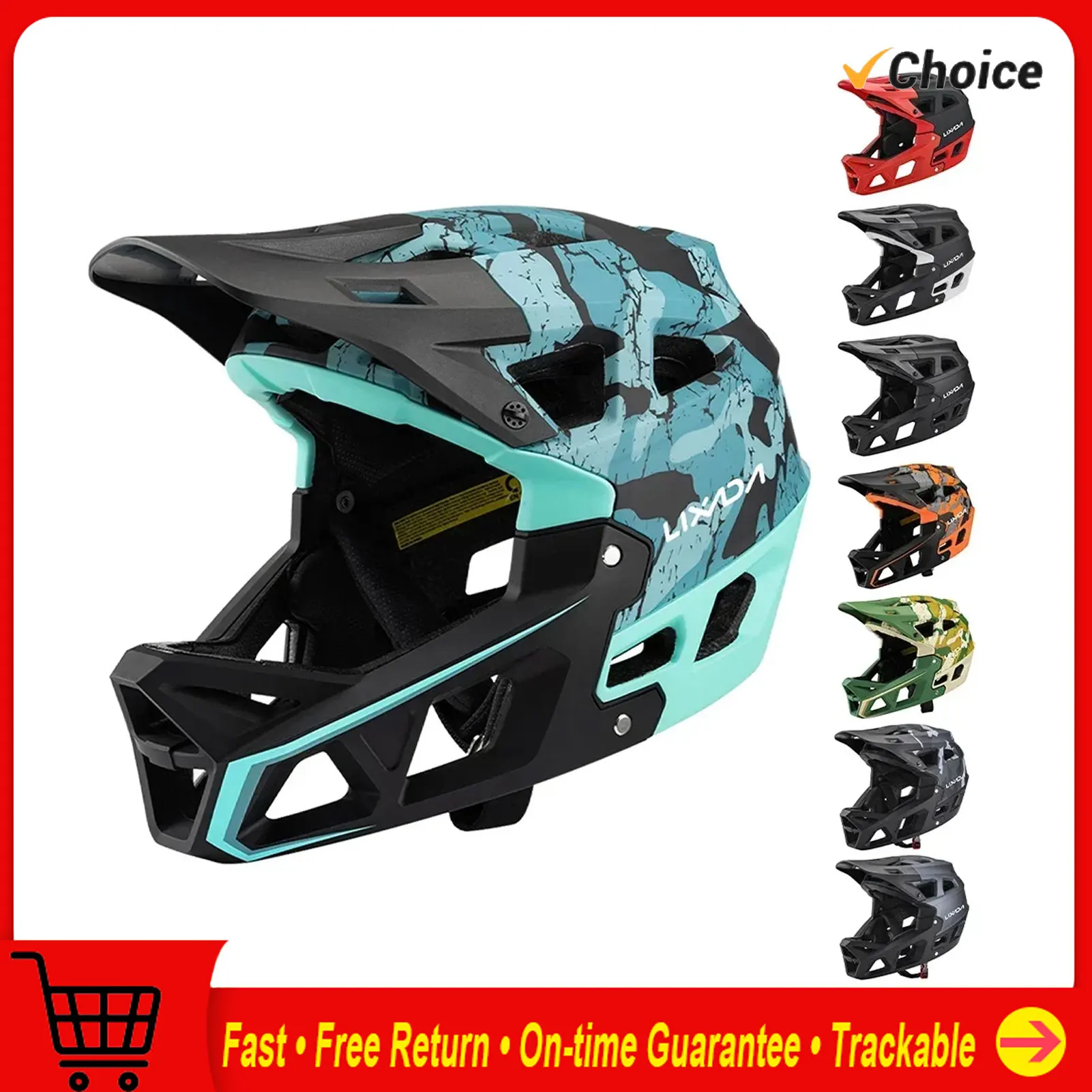 Mountain Biking Full Face Helmet - Mountainbike veiligheidsfietsuitrusting MTB-helm met volledig gezicht