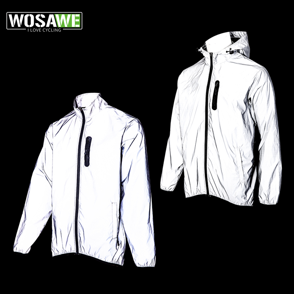 Mountain Biking Rain Jacket - WOSAWE Volledig reflecterende herenjas Outdoor Lichtgewicht