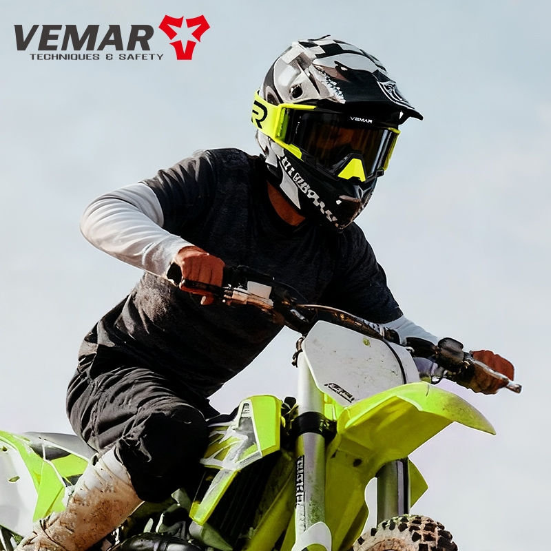 Mountain Biking Full Face Helmet - VEMAR Heren Dames Hoogwaardige motorbril voor