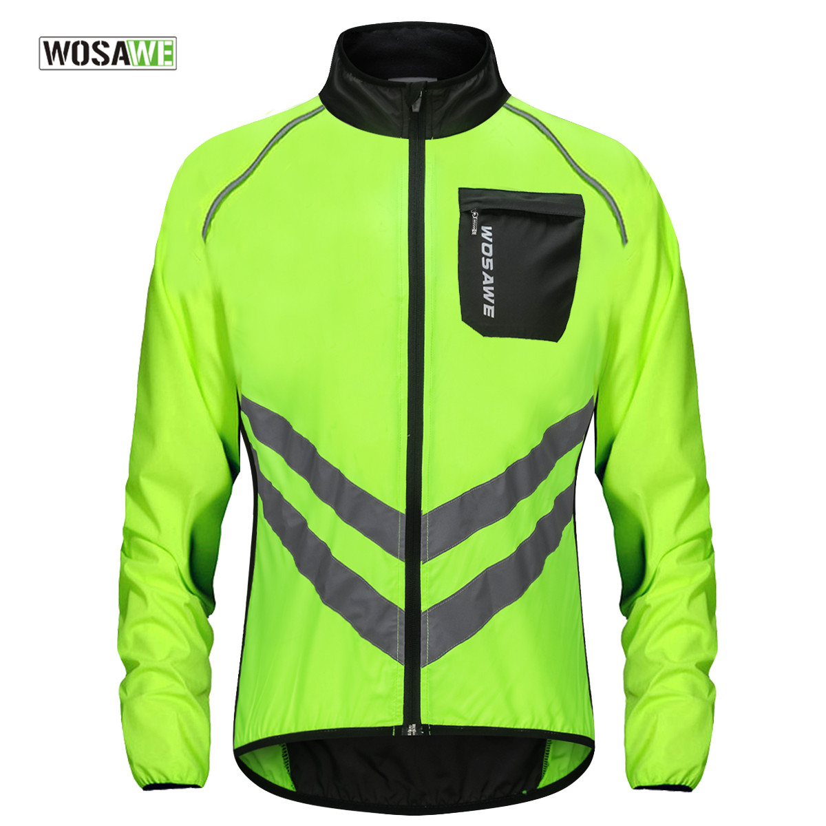 Mountain Biking Rain Jacket - WOSAWE Fietsregenjas Hoge zichtbaarheid Multifunctioneel Jersey
