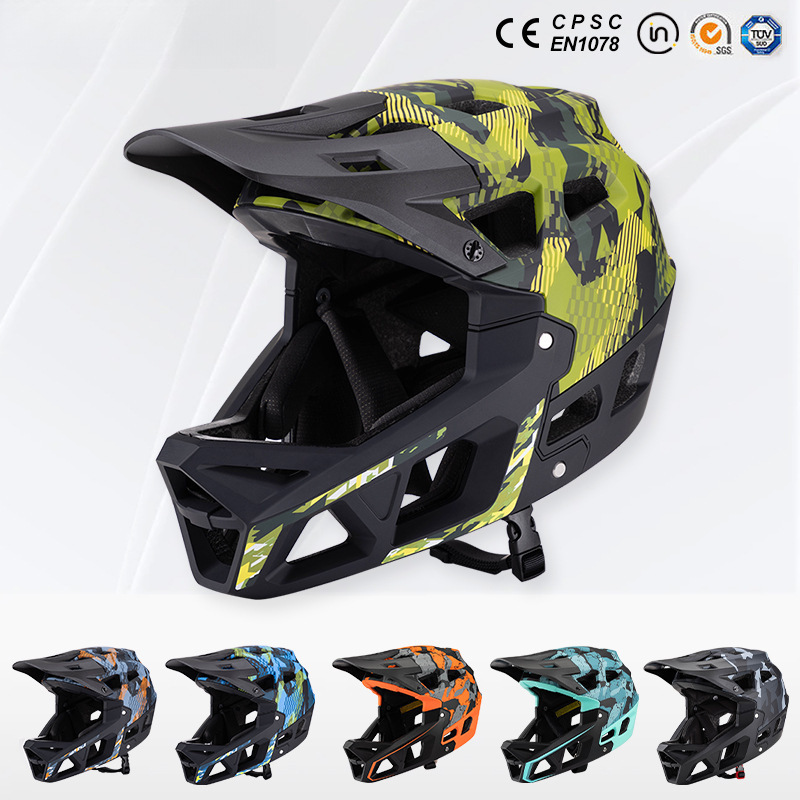 Mountain Biking Full Face Helmet - Nieuwe Volledig Gezicht Mountainbike Helm Camouflage