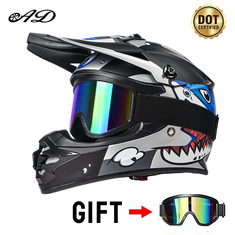 Mountain Biking Helmet - DOT-gecertificeerde kindermotorhelmen geschikt voor off-road, straatrijden,