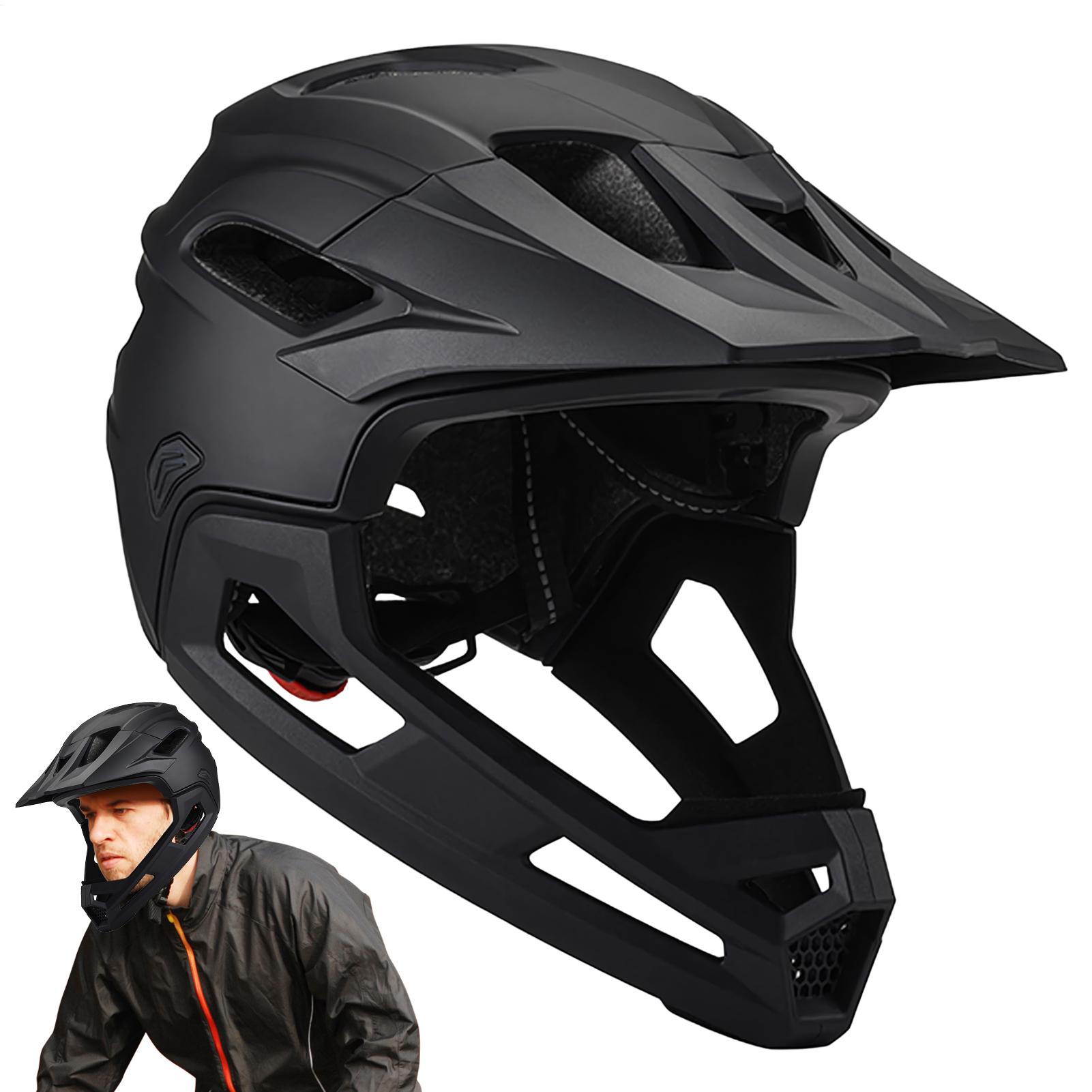 Mountain Biking Full Face Helmet - Multisport volgelaatshelm voor volwassenen, afneembaar, één