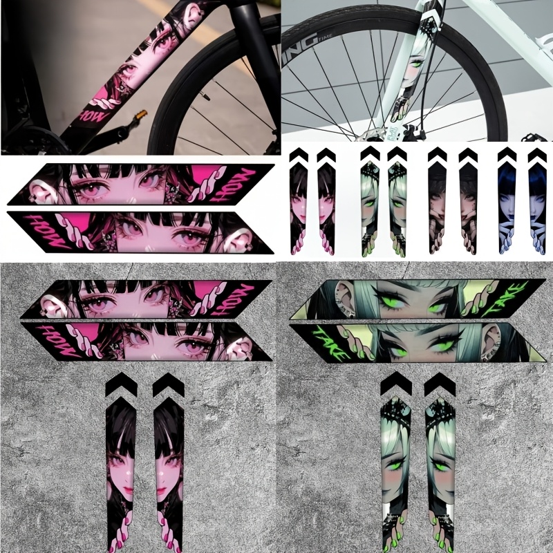 1Pc Anime Girl Peeking Sticker - Mountain Biking Helmet recensie en prijs